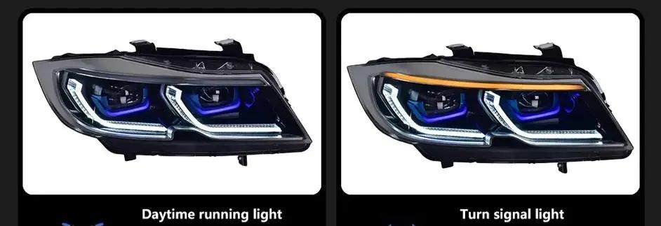 BMW E90 LED Headlight 2005-2012 Headlights 320i 325i 318i DRL Turn Signal High Beam Angel Eye Projector Lens In stock with Supplier 7 to 14 days