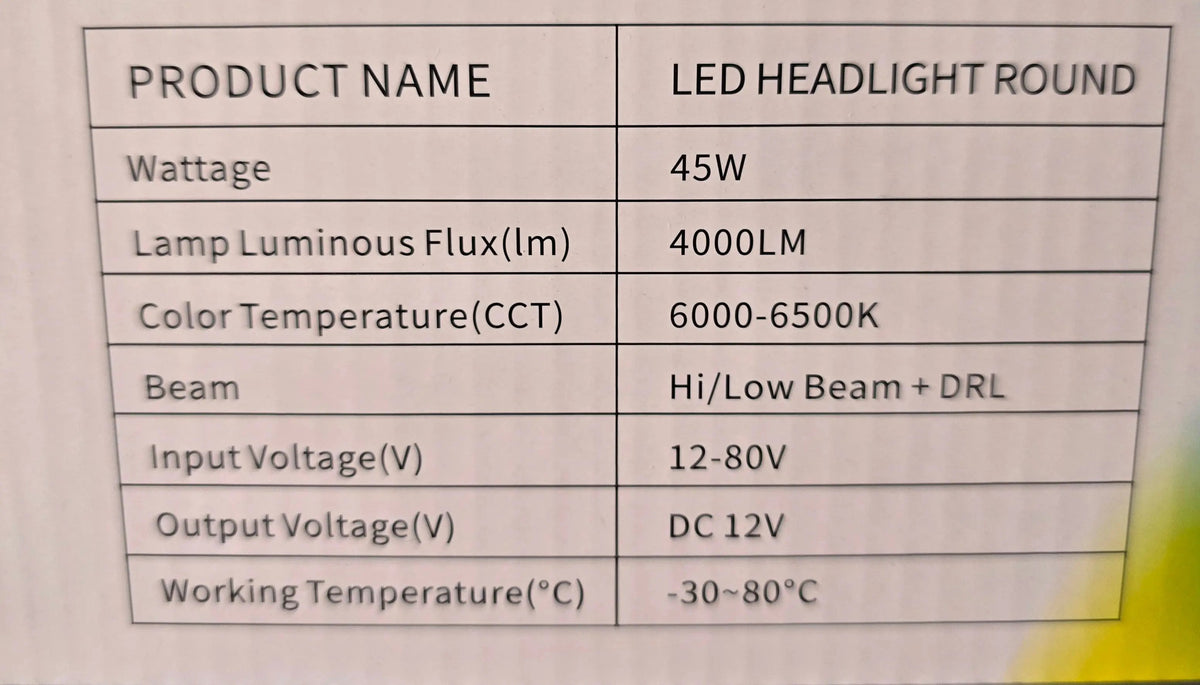 7 Inch 45W LED Headlight With DRL Daytime Running Light High Low Beam Amber Turn Signal set of 2 Retrofitters RSA