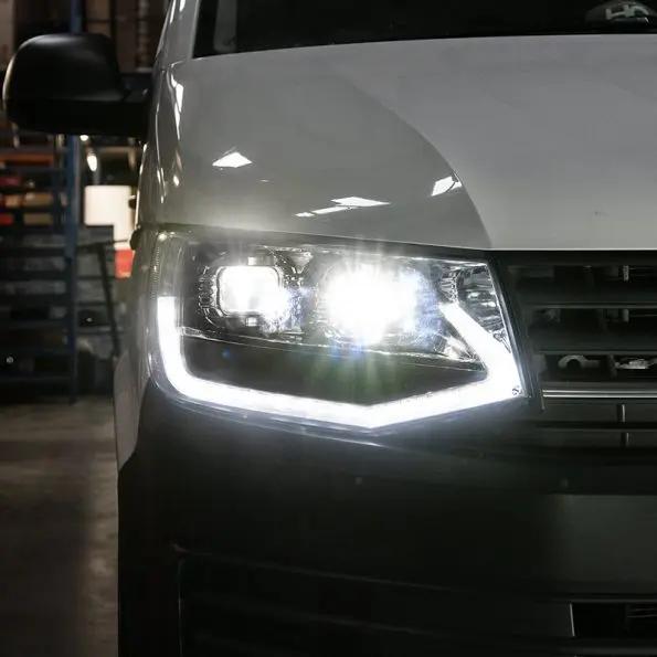 VW Transporter T6 – V3 Headlights – LED DRL – RHD – Chrome In stock with Supplier 7 to 14 days