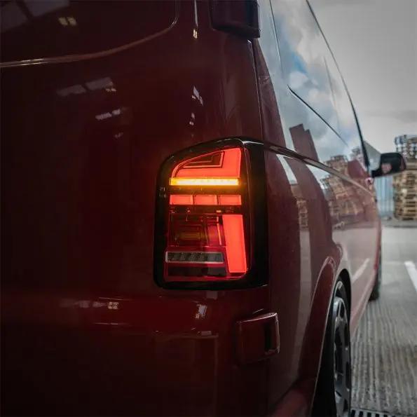 VW Transporter T6 – Rear Lights – Sequential Indicator – LED – RHD – Barn Door – Red (T6.1 Style) In stock with Supplier 7 to 14 days