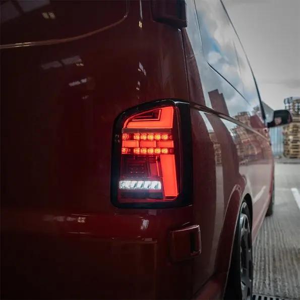 VW Transporter T6 – Rear Lights – Sequential Indicator – LED – RHD – Barn Door – Red (T6.1 Style) In stock with Supplier 7 to 14 days