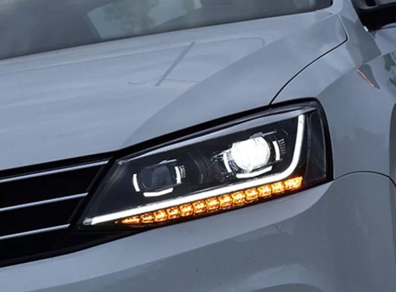 Volkswagen Jetta MK7 2012 to 2018Headlights LED DRL Running lights Bi-Xenon Beam