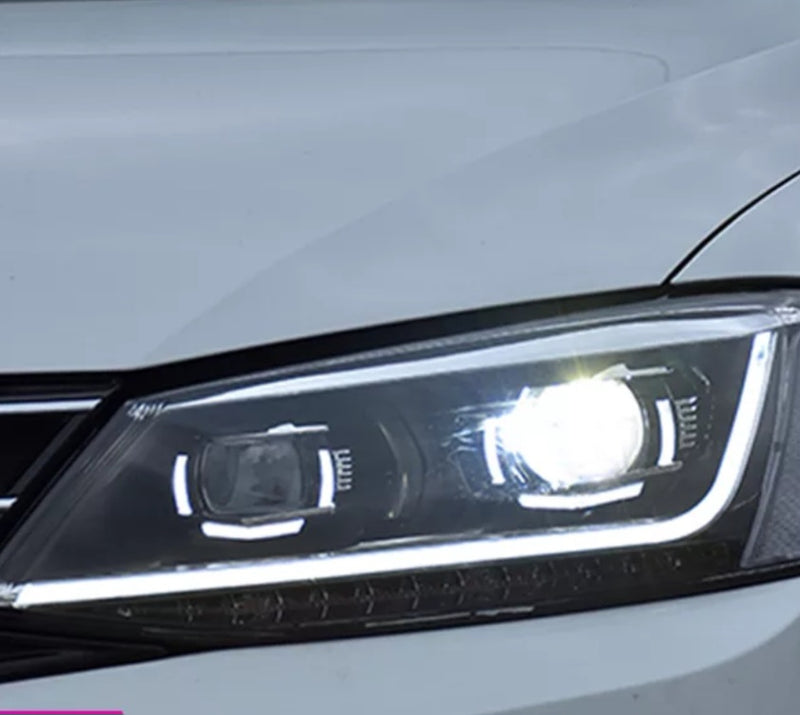 Volkswagen Jetta MK7 2012 to 2018Headlights LED DRL Running lights Bi-Xenon Beam