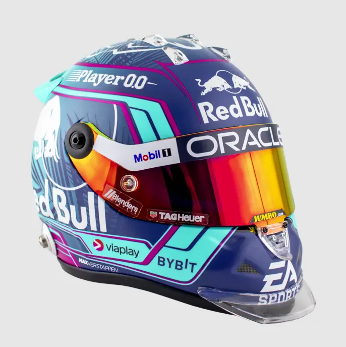 1:2 Helmet Miami 2023 Max Verstappen In stock with Supplier 7 to 14 days