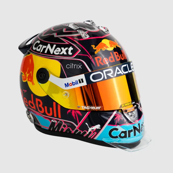 1:2 Helmet Miami 2022 Max Verstappen In stock with Supplier 7 to 14 days
