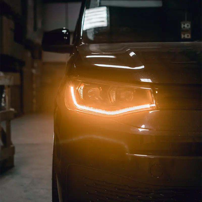 VW Caddy (2021-Current) – Headlights – With Sequential Indicators – LED DRL – RHD – Black In stock with Supplier 7 to 14 days