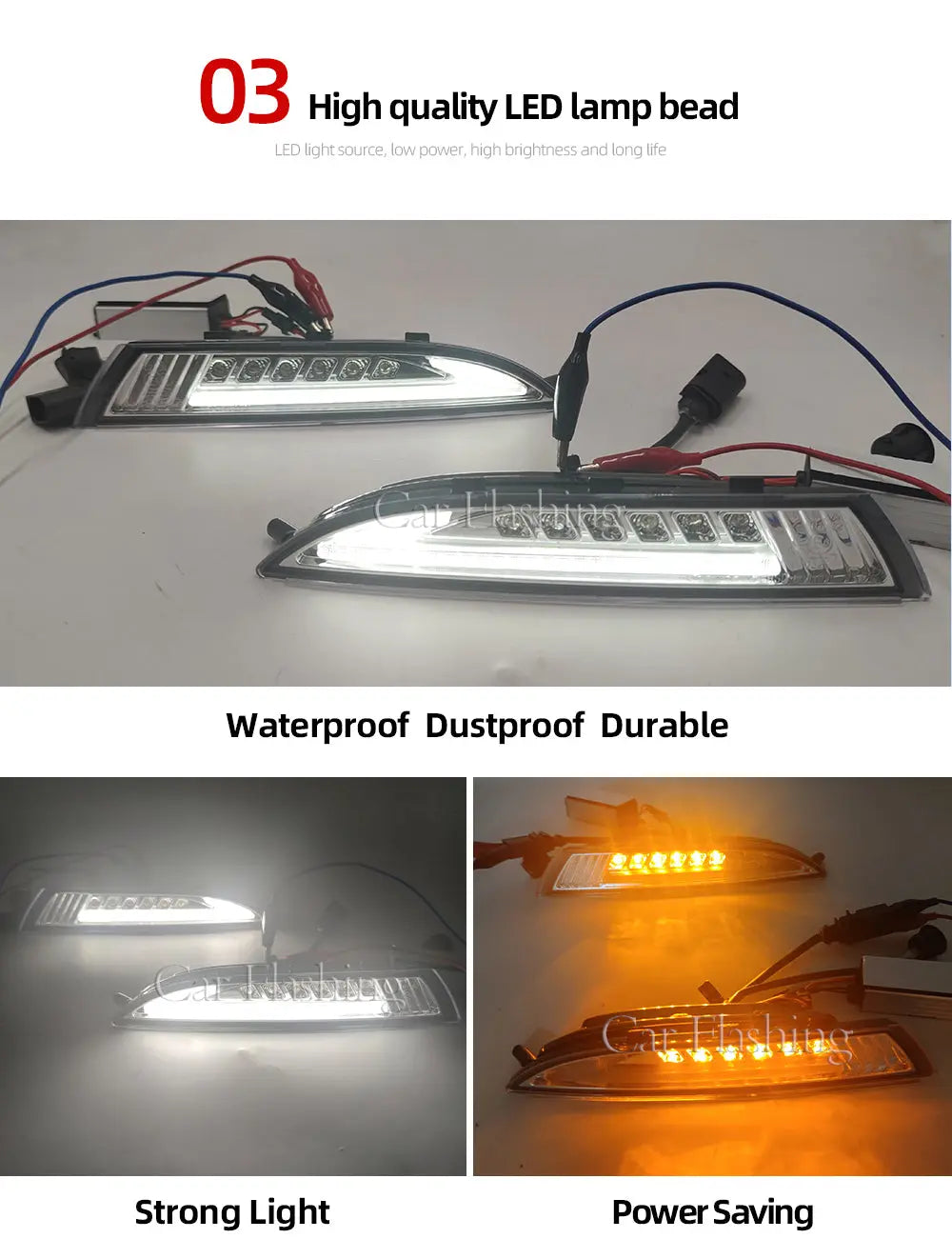 Volkswagen Scirocco R Car Flashing 2Pcs LED Daytime Running Light In stock with Supplier 7 to 14 days