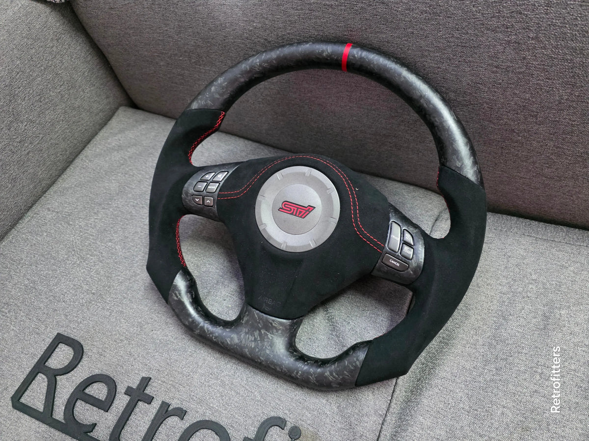 Carbon Fiber Steering Wheel Subaru (Airbag cover excl ) Made on order 6 to 8 weeks