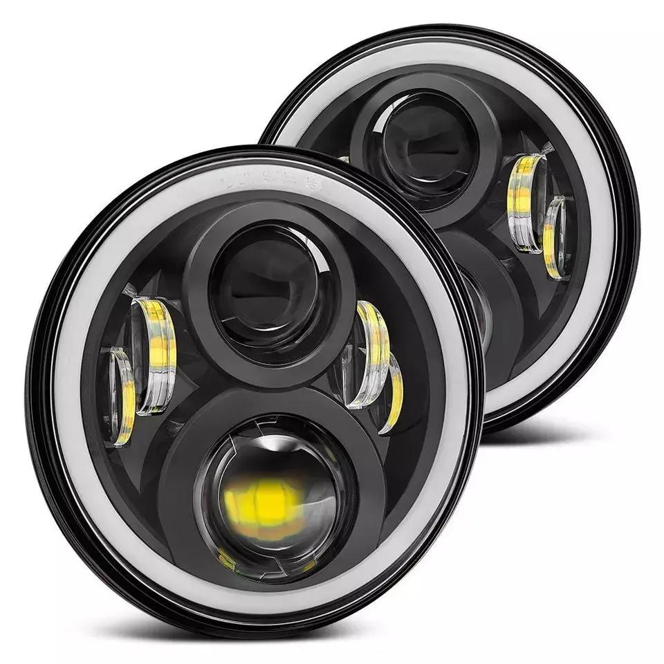 7 Inch 60W LED Headlight With DRL Daytime Running Light High Low Beam Amber Turn Signal In stock with Supplier 7 to 14 days