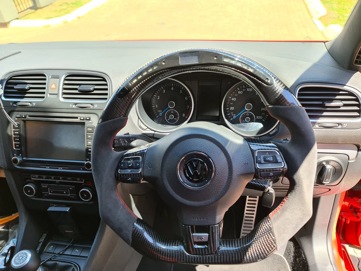 Carbon Fiber Steering Wheel Volkswagen mk6 Gti / R / Scirocco / Polo (Airbag cover excl ) Made on order 6 to 8 weeks