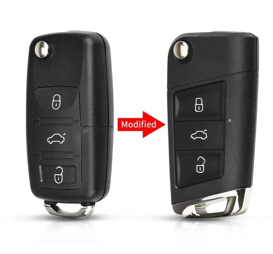 Volkswagen 3 button Folding Car Remote Flip Key Shell Case Fob Retrofitters RSA