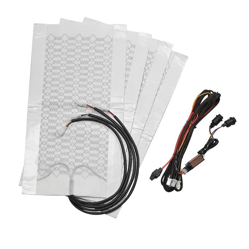 4pcs 6 Level 12V Carbon Fiber Universal Car Seat heaters In stock with Supplier 7 to 14 days
