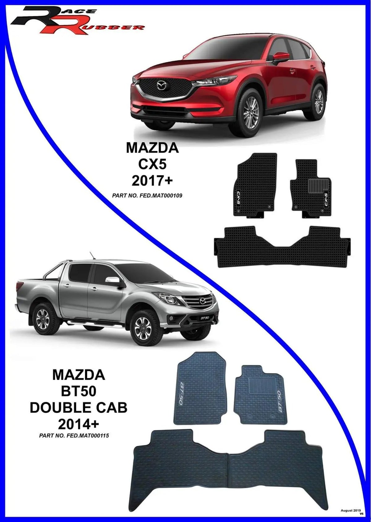 Mazda BT50 / CX Heavy Duty Rubber mats Retrofitters RSA