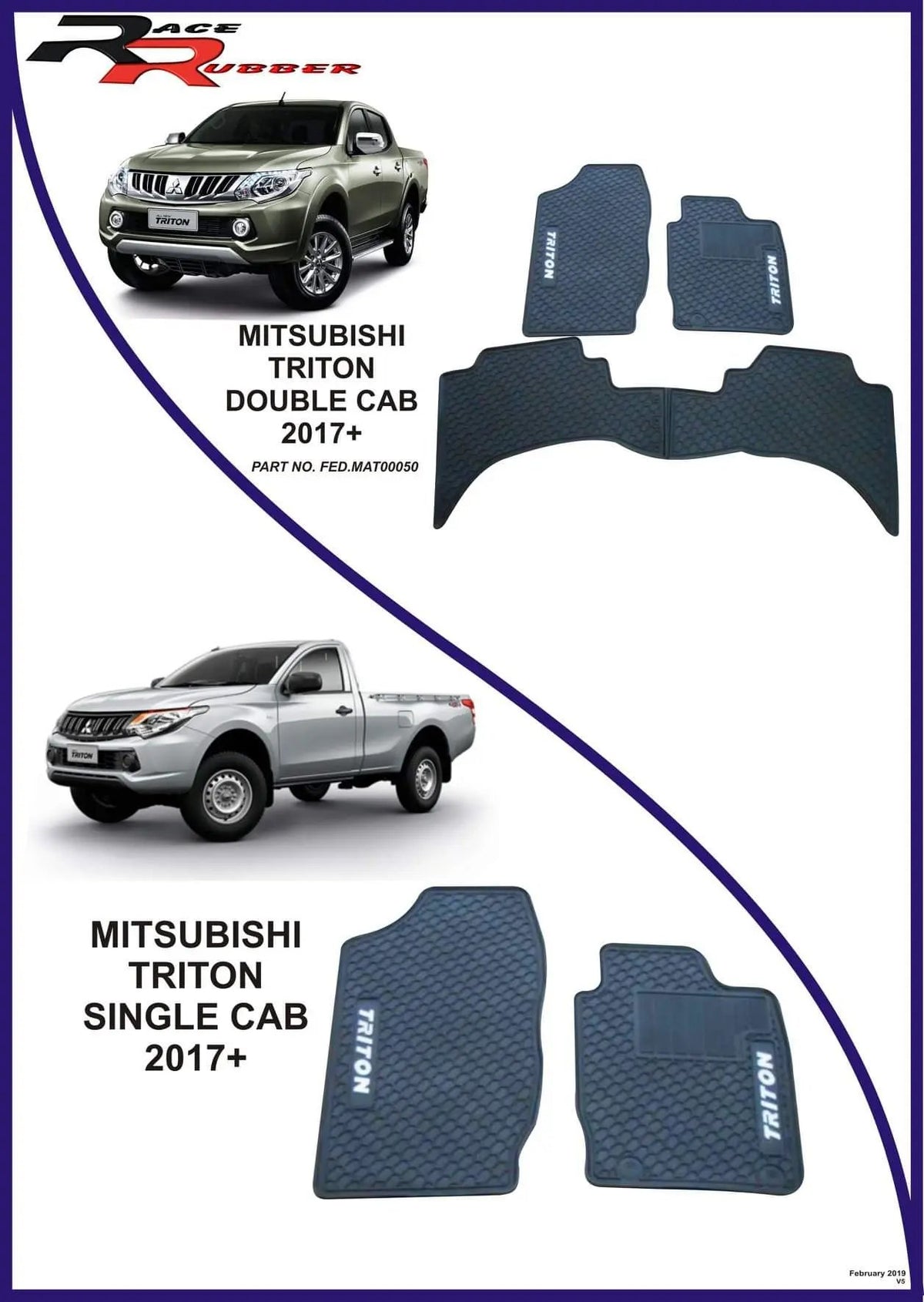 Mitsubishi Triton Heavy Duty Rubber mats Retrofitters RSA