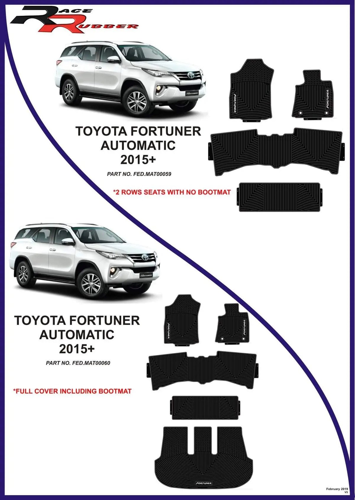 Toyota Fortuner Heavy Duty Rubber mats Retrofitters RSA