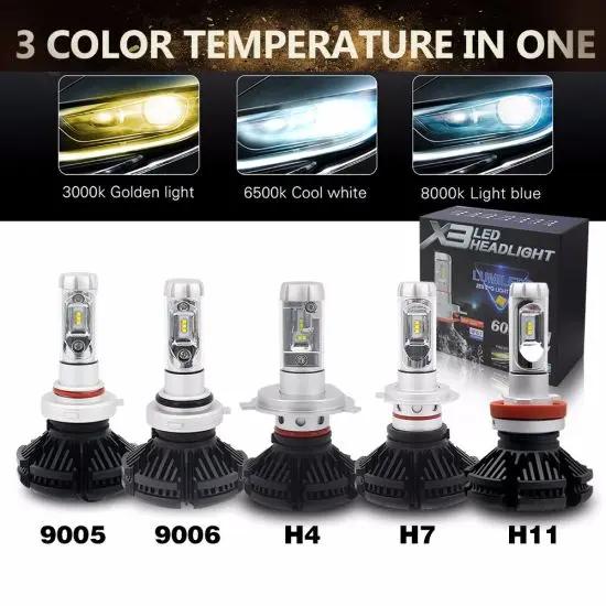 X3 LED Lighting Bulbs 50W 6000k H4,H7,H11,H15,H1,9005 Retrofitters RSA