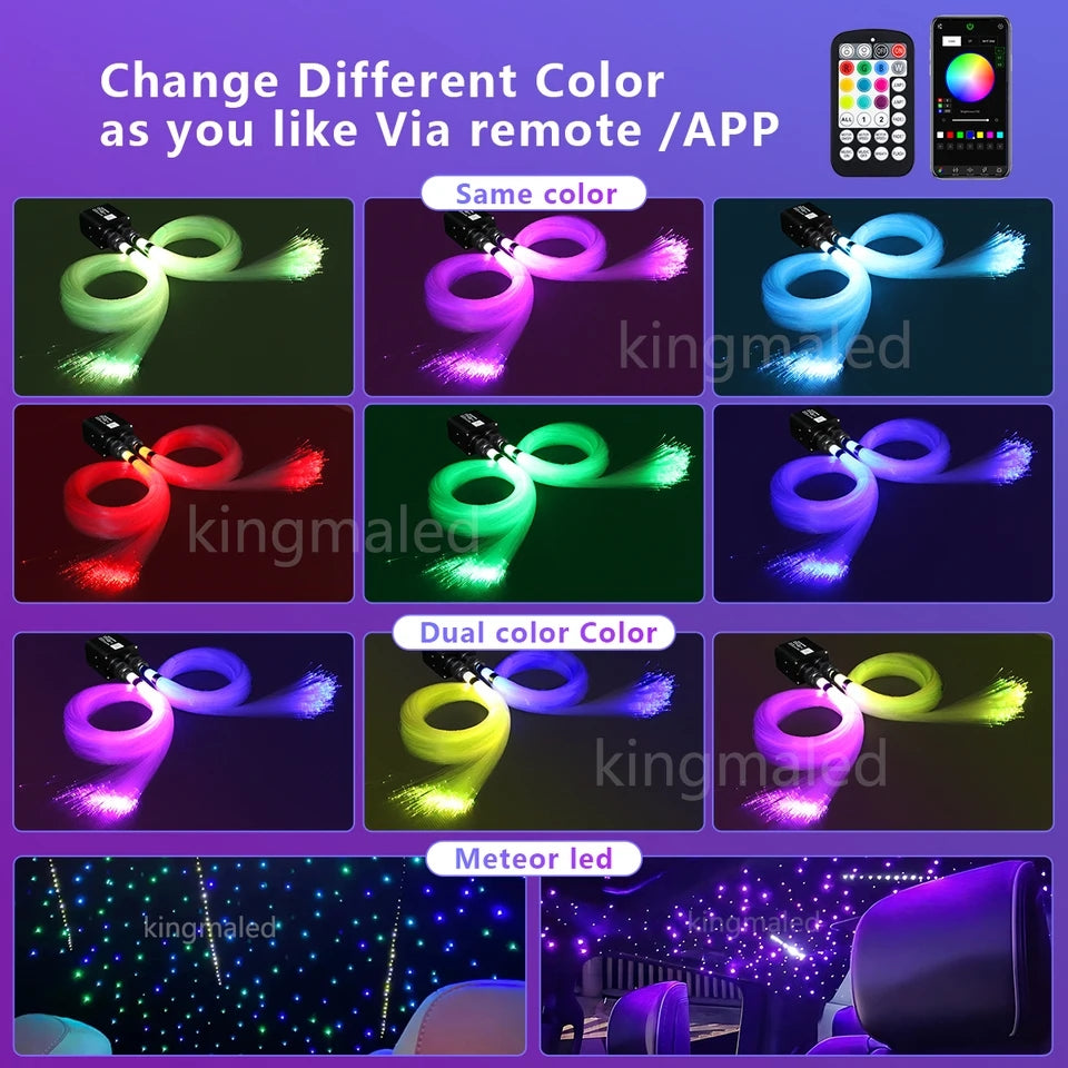 20W Dual Color Twinkle Car Roof Star Light with RGB Meteor Music APP Control Sparkling Starry Sky Integrated Atmosphere light