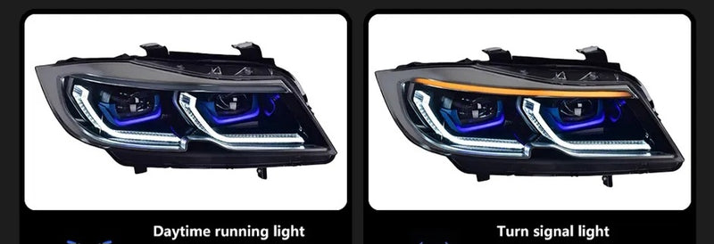 BMW E90 LED Headlight 2005-2012 Headlights 320i 325i 318i DRL Turn Signal High Beam Angel Eye Projector Lens