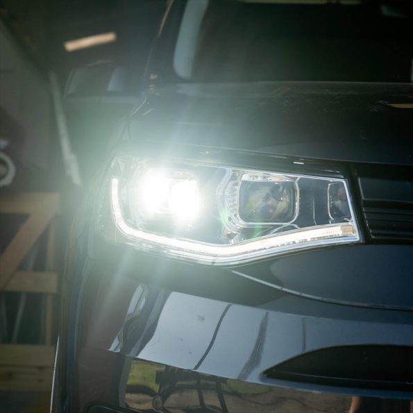 VW Caddy (2021-Current) – Headlights – With Sequential Indicators – LED DRL – RHD – Chrome