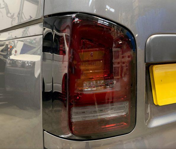 VW Transporter T5 (2003-09) – Rear Lights – Sequential Indicator – LED – RHD – Red Smoke