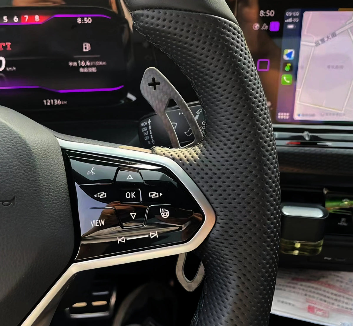 Steering wheel shift paddles suitable for Golf 7, 7.5, 8, R,
GTI, MK7, MK8, using magnetic attraction technology Retrofitters