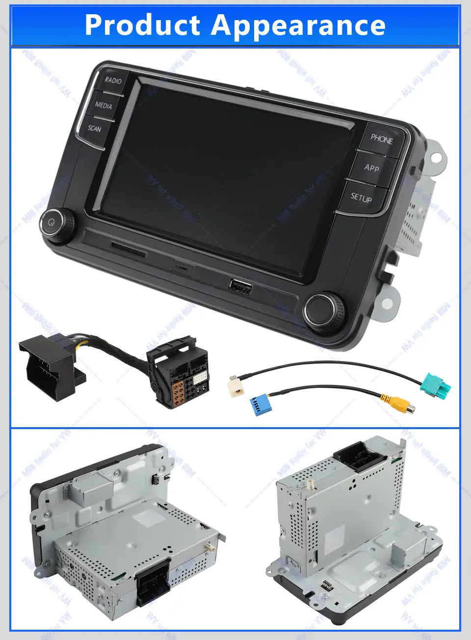 Volkswagen MIB2 6.5 inch Carplay and Android auto MQB Radio rcd440 with Rear usb port In stock with Supplier 7 to 14 days