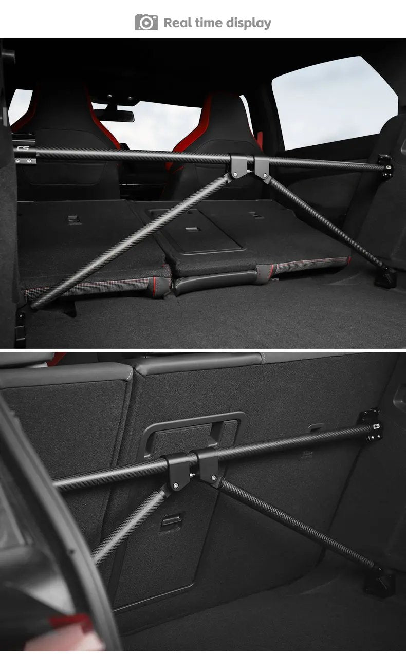 High Quality Carbon Fibre Rear Luggage Compartment
Rack Trunk Cross Bar Anti Slip Frame For VW Golf 7 and 8 Made on order 6 to 8 weeks