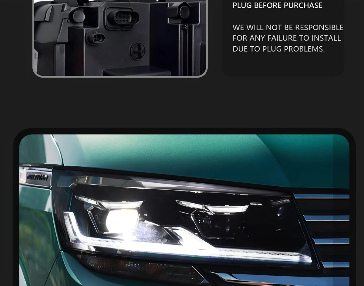 VW Transporter Headlight Upgrade RHD T6.1 LED Headlights In stock with Supplier 7 to 14 days