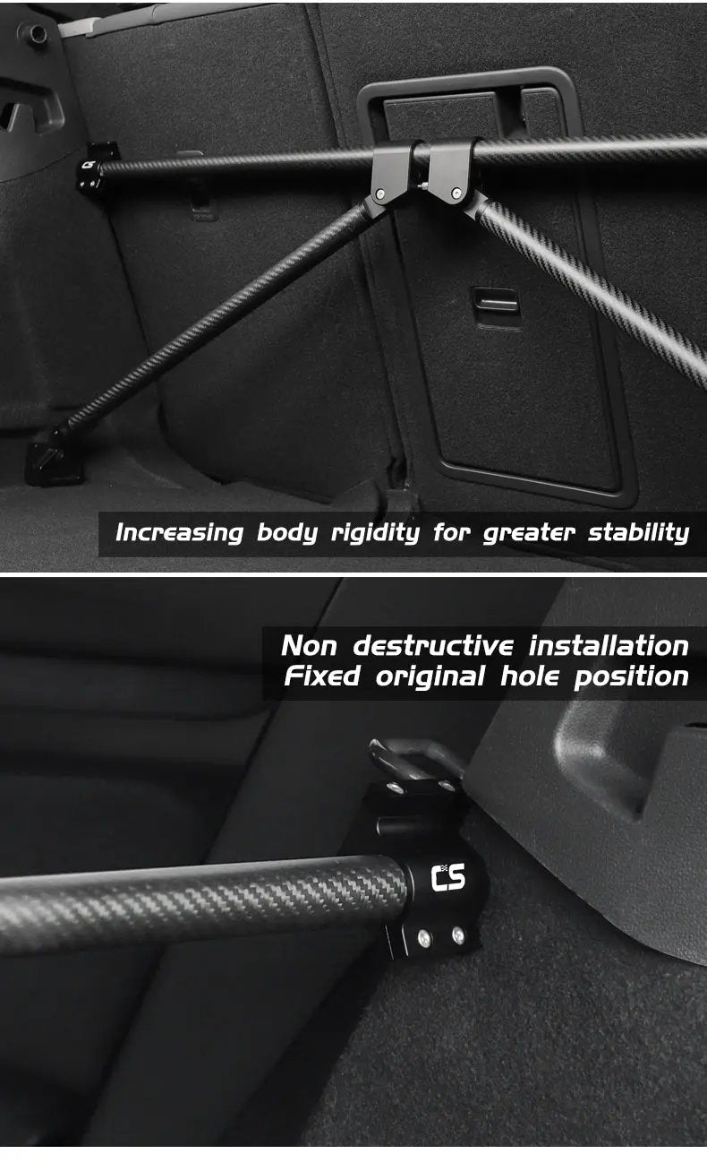 High Quality Carbon Fibre Rear Luggage Compartment
Rack Trunk Cross Bar Anti Slip Frame For VW Golf 7 and 8 Made on order 6 to 8 weeks
