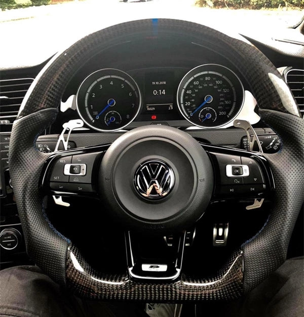 Carbon Fiber Steering Wheel Volkswagen mk7 Gti / R / Rline / Polo Aw1 (Airbag cover excl )