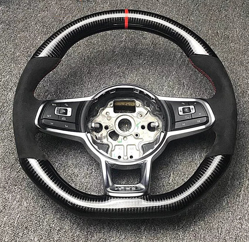 Carbon Fiber Steering Wheel Volkswagen mk7 Gti / R / Rline / Polo Aw1 (Airbag cover excl )