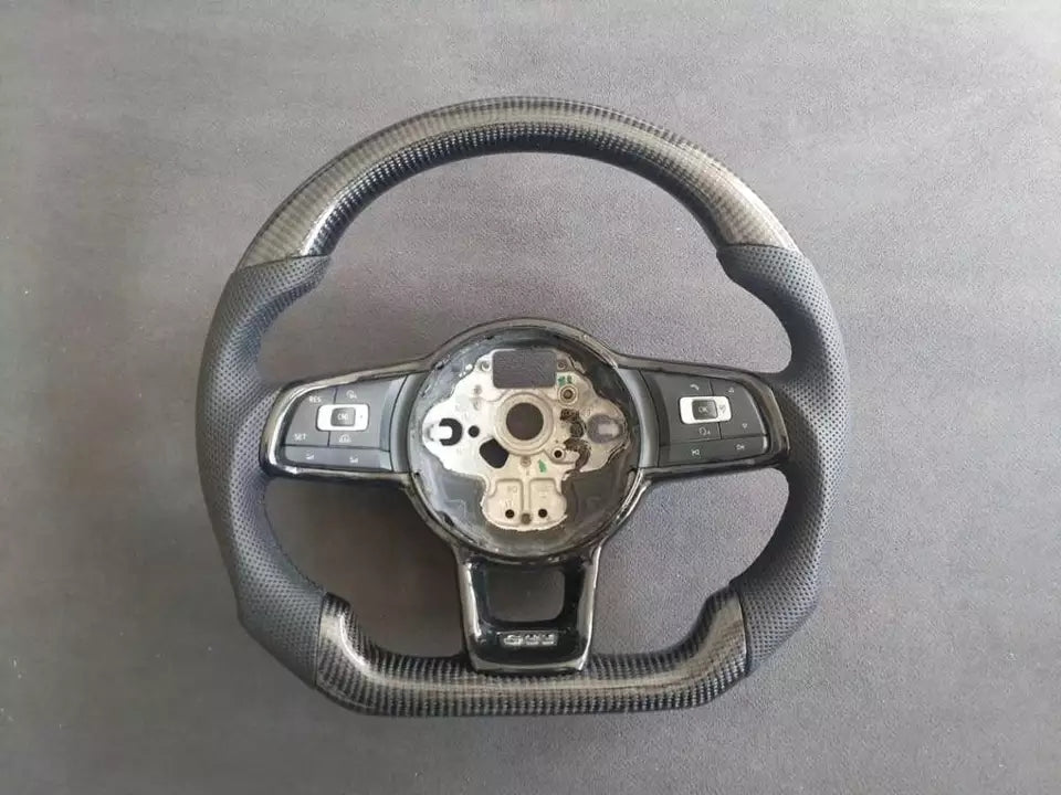 Carbon Fiber Steering Wheel Volkswagen mk7 Gti / R / Rline / Polo Aw1 (Airbag cover excl )