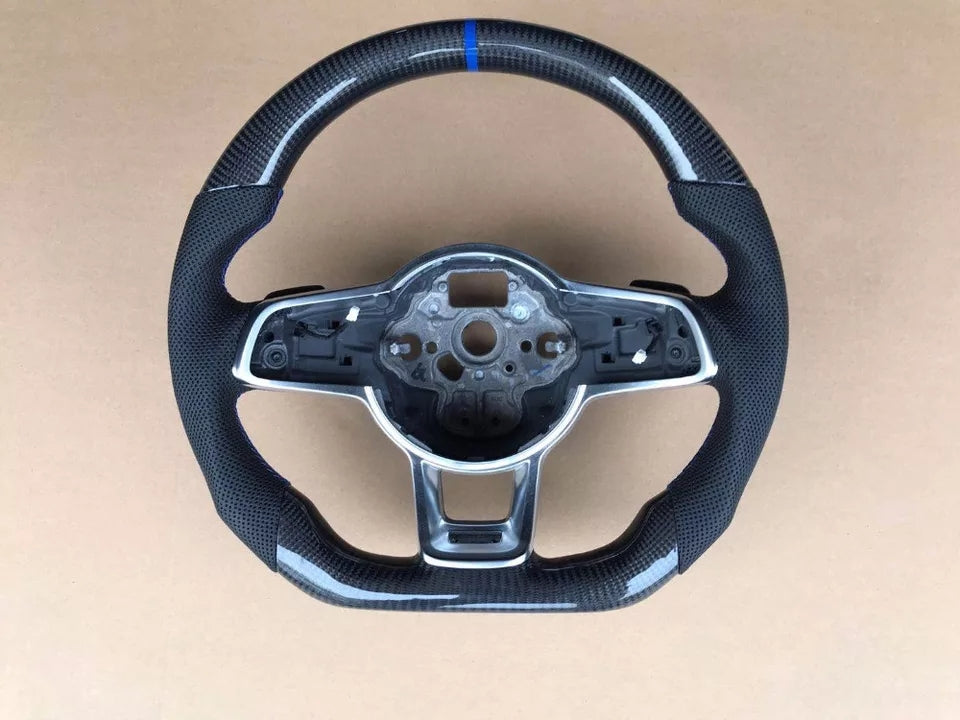 Carbon Fiber Steering Wheel Volkswagen mk7 Gti / R / Rline / Polo Aw1 (Airbag cover excl )