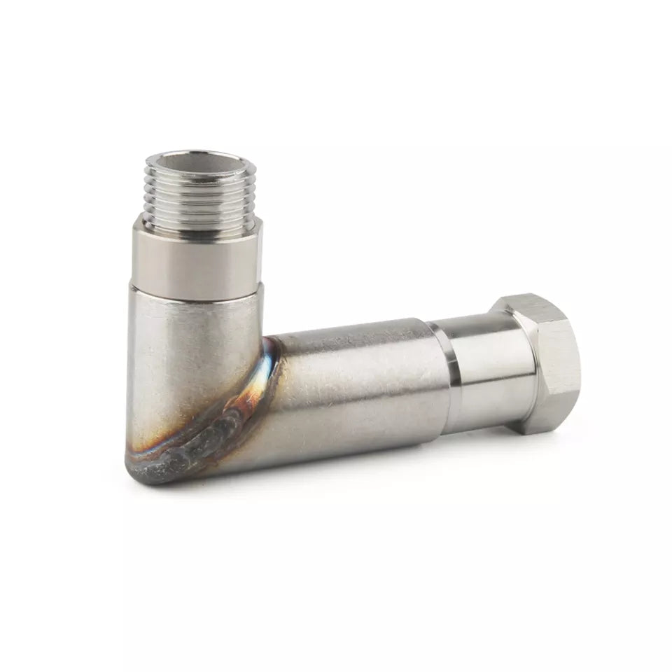 Double galvanized steel 90 degree O2 sensor expander