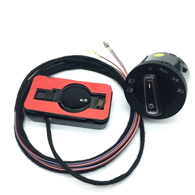 VW Golf 7 MK7 VII Auto headlight switch+Rain Light Wiper Sensor cable wiring harness box case