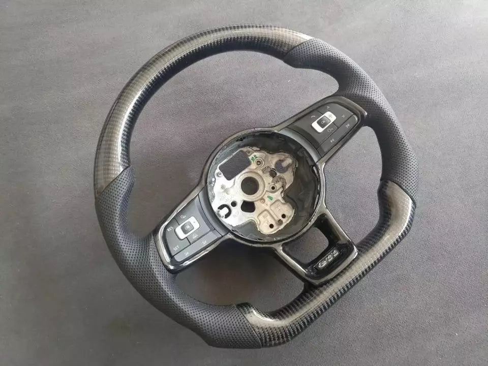 Carbon Fiber Steering Wheel Volkswagen mk7 Gti / R / Rline / Polo Aw1 (Airbag cover excl )