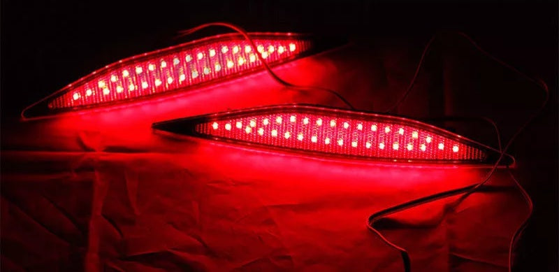 LED Red Lens Rear Bumper Reflector Brake Parking Lights DRL Brake Lamp Turn Signal Light For VW Golf 7 2013-2015 2014