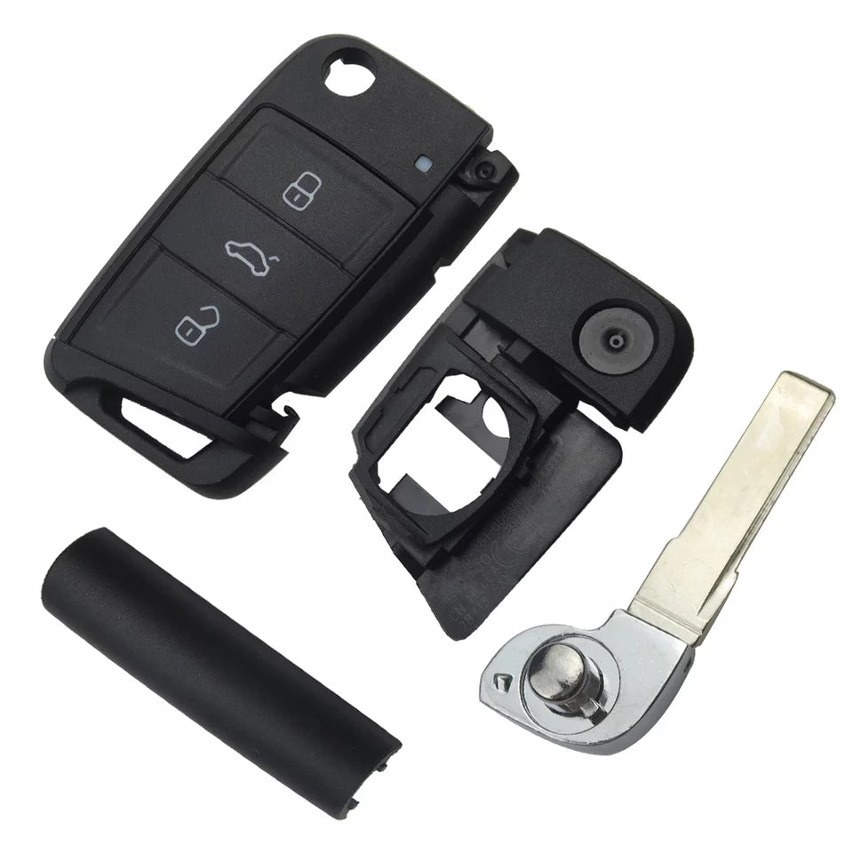 Volkswagen 3 button Folding Car Remote Flip Key Shell Case Fob