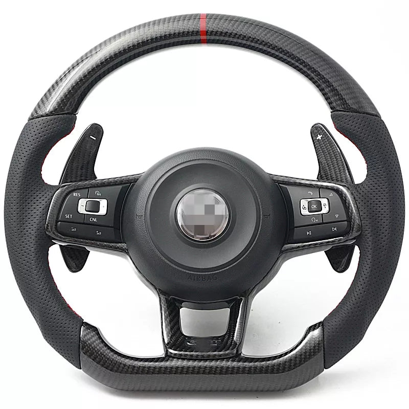 Carbon Fiber Steering Wheel Volkswagen mk7 Gti / R / Rline / Polo Aw1 (Airbag cover excl )