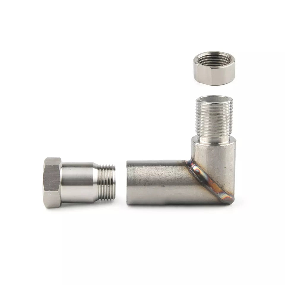 Double galvanized steel 90 degree O2 sensor expander