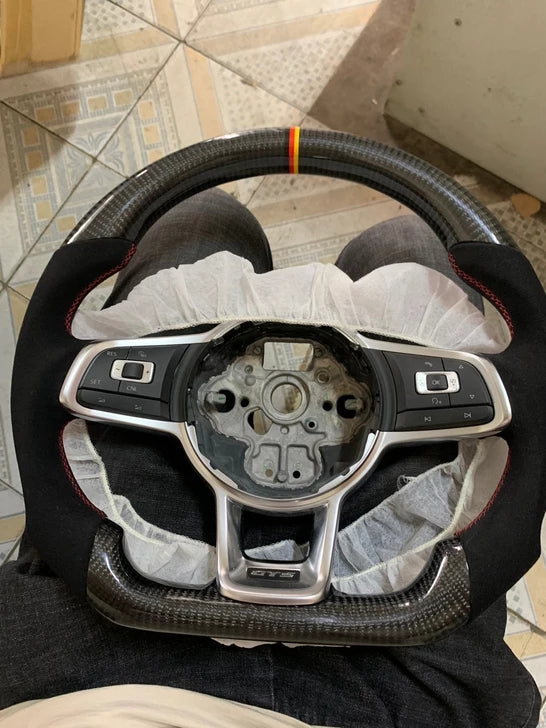 Carbon Fiber Steering Wheel Volkswagen mk7 Gti / R / Rline / Polo Aw1 (Airbag cover excl )