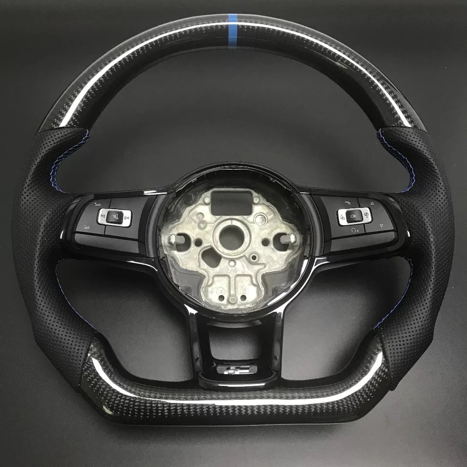 Carbon Fiber Steering Wheel Volkswagen mk7 Gti / R / Rline / Polo Aw1 (Airbag cover excl )