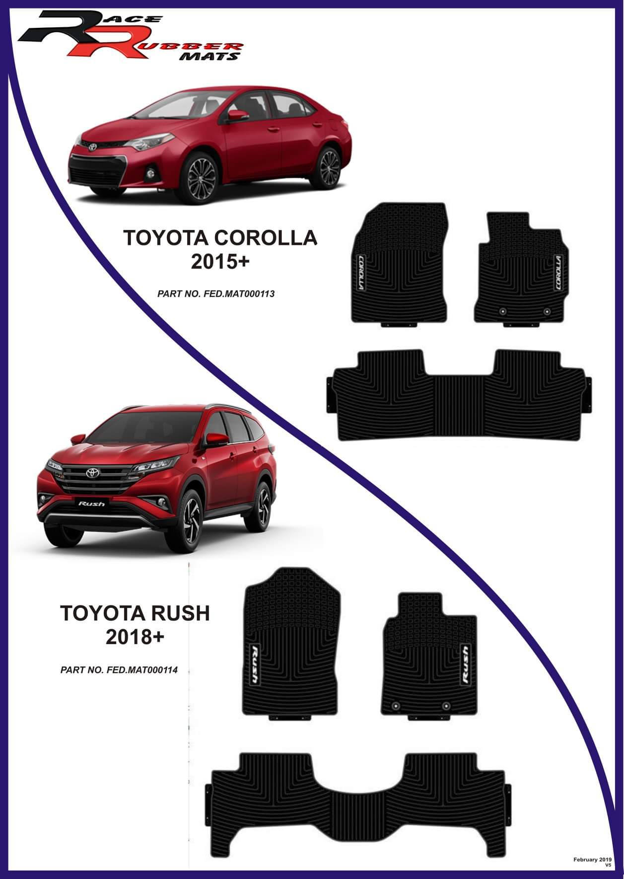 Toyota  Corolla / Rush Heavy Duty Rubber mats