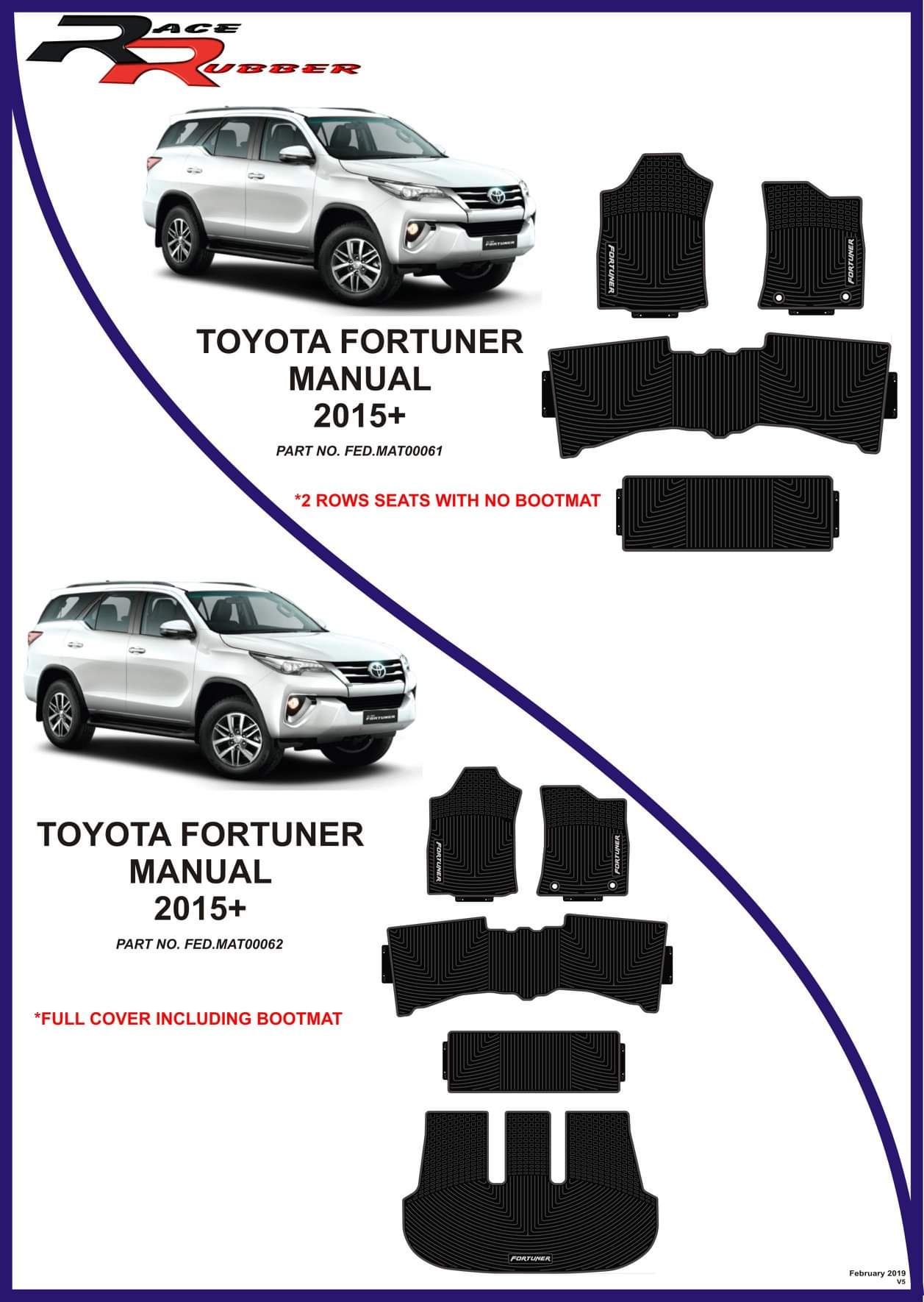 Toyota Fortuner Heavy Duty Rubber mats