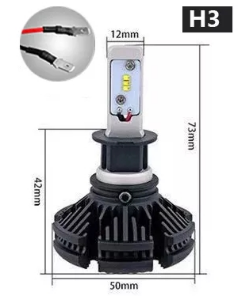 X3 LED Lighting Bulbs 50W 6000k H4,H7,H11,H15,H1,9005