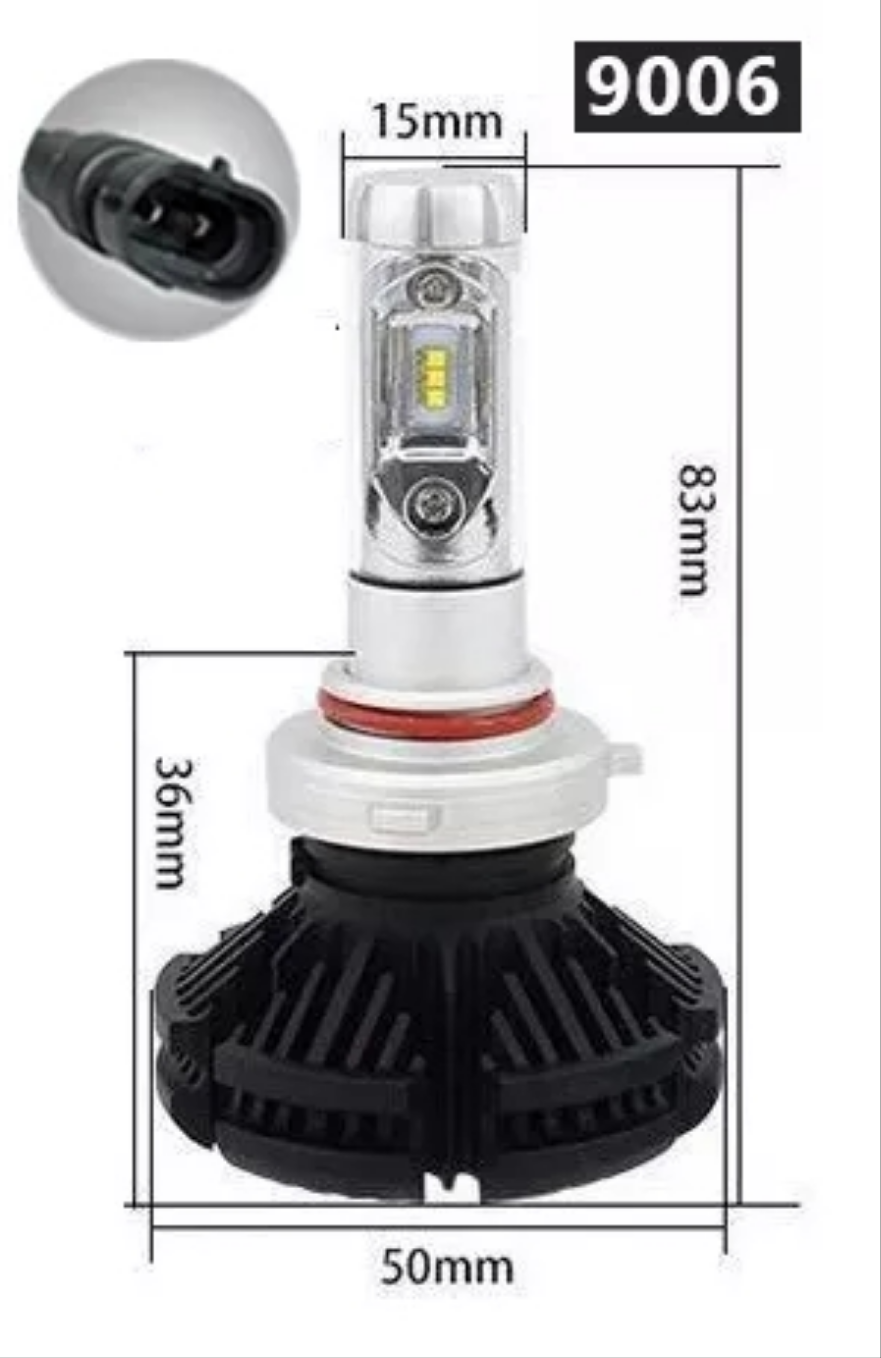 X3 LED Lighting Bulbs 50W 6000k H4,H7,H11,H15,H1,9005