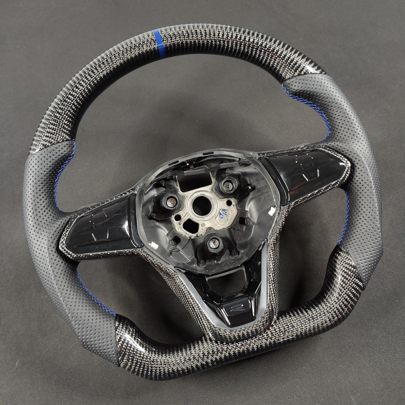 Carbon Fiber Steering Wheel Volkswagen mk8 Gti / R / Rline / T-roc / T-cross(Airbag cover excl )