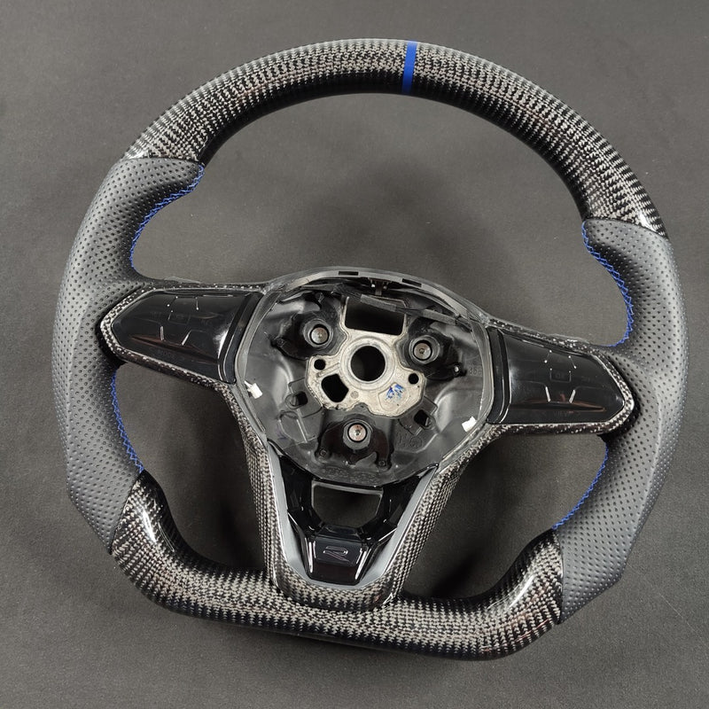Carbon Fiber Steering Wheel Volkswagen mk8 Gti / R / Rline / T-roc / T-cross(Airbag cover excl )
