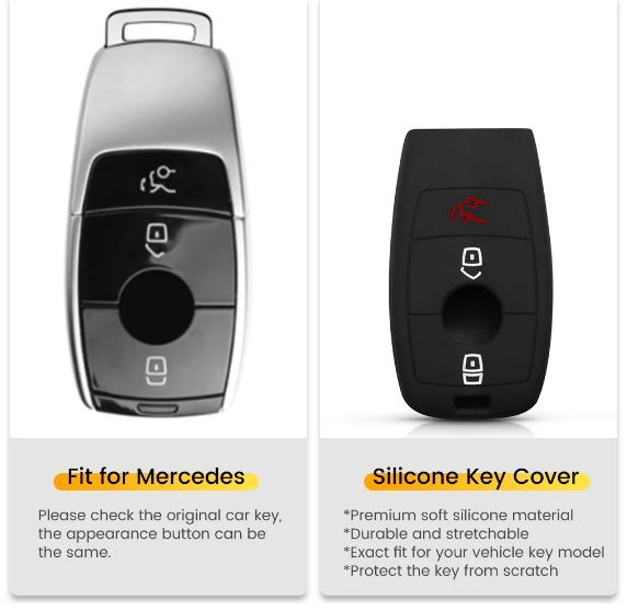 Silicone Car Key Protector - Mercedes Benz 3 Button