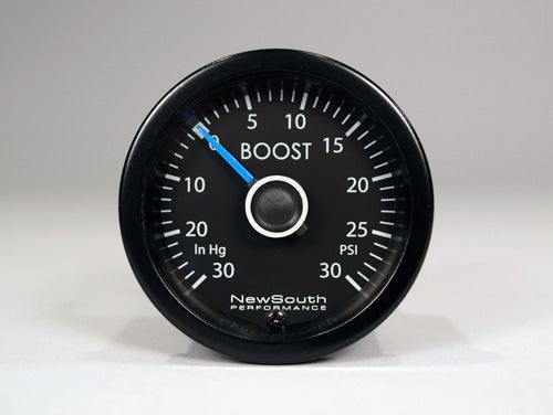 New South Performance VW White R 030 in hg 030 PSI Boost Gauge
